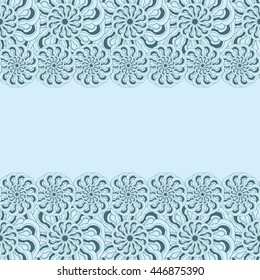 Abstract hand-drawn creative background of stylized flowers in pale cyan and teal colors. Vector illustration.