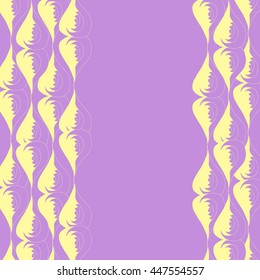 Abstract hand-drawn creative background of stylized flowers in pale magenta and yellow colors. Vector illustration.