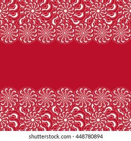 Abstract hand-drawn creative background of stylized flowers in pale rose and dark red colors. Vector illustration.