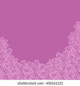 Abstract hand-drawn creative background of stylized flowers in mauve and pale magenta colors. Vector illustration.