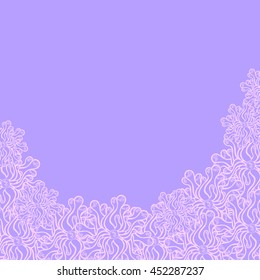 Abstract hand-drawn creative background of stylized flowers in light mauve and pale pink colors. Vector illustration.