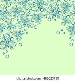 Abstract hand-drawn creative background of stylized flowers. Vector illustration.