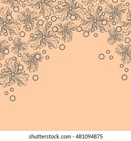 Abstract hand-drawn creative background of stylized flowers. Vector illustration.