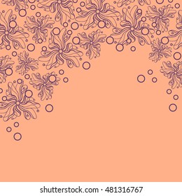 Abstract hand-drawn creative background of stylized flowers. Vector illustration.