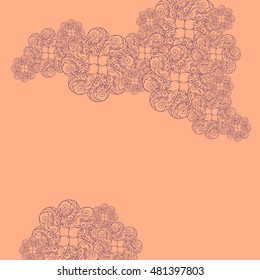 Abstract hand-drawn creative background of stylized flowers. Vector illustration.