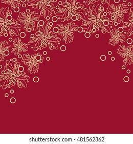 Abstract hand-drawn creative background of stylized flowers. Vector illustration.