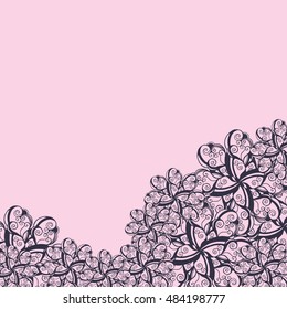 Abstract hand-drawn creative background of stylized flowers. Vector illustration.