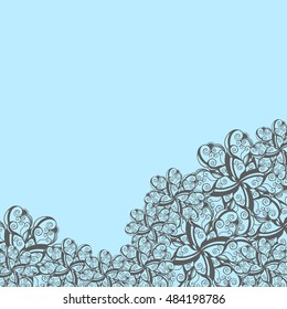 Abstract hand-drawn creative background of stylized flowers. Vector illustration.
