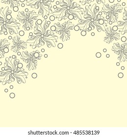 Abstract hand-drawn creative background of stylized flowers. Vector illustration.