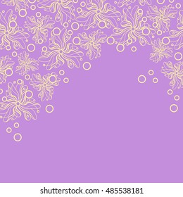 Abstract hand-drawn creative background of stylized flowers. Vector illustration.