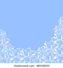Abstract hand-drawn creative background of stylized flowers. Vector illustration.