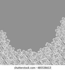Abstract hand-drawn creative background of stylized flowers. Vector illustration.