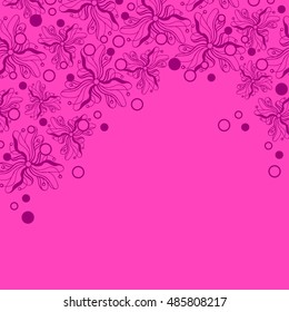 Abstract hand-drawn creative background of stylized flowers. Vector illustration.