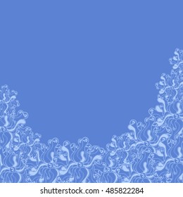 Abstract hand-drawn creative background of stylized flowers. Vector illustration.