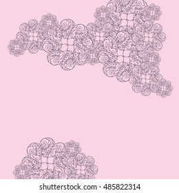Abstract hand-drawn creative background of stylized flowers. Vector illustration.