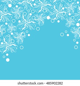 Abstract hand-drawn creative background of stylized flowers. Vector illustration.