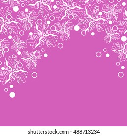 Abstract hand-drawn creative background of stylized flowers. Vector illustration.