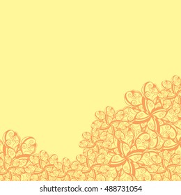 Abstract hand-drawn creative background of stylized flowers. Vector illustration.