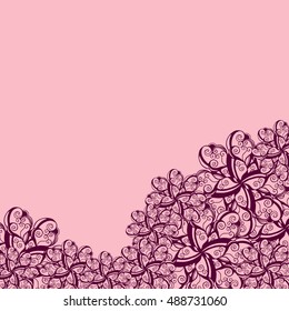 Abstract hand-drawn creative background of stylized flowers. Vector illustration.