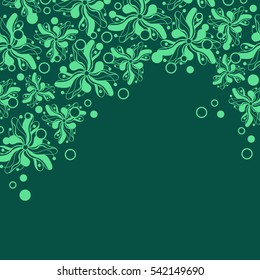 Abstract hand-drawn creative background of stylized flowers. Vector illustration.