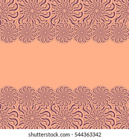 Abstract hand-drawn creative background of stylized flowers. Vector illustration.