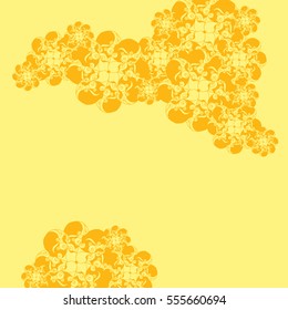 Abstract hand-drawn creative background of stylized flowers. Vector illustration.