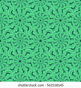 Abstract hand-drawn creative background of stylized flowers. Vector illustration.