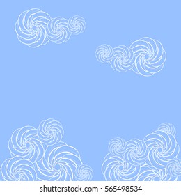 Abstract hand-drawn creative background of stylized flowers. Vector illustration.