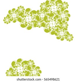 Abstract hand-drawn creative background of stylized flowers. Vector illustration.