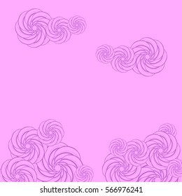 Abstract hand-drawn creative background of stylized flowers. Vector illustration.