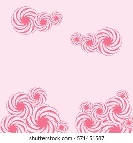 Abstract hand-drawn creative background of stylized flowers. Vector illustration.