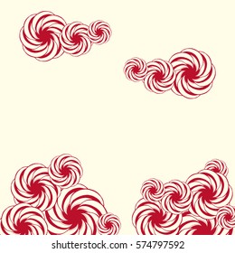 Abstract hand-drawn creative background of stylized flowers. Vector illustration.