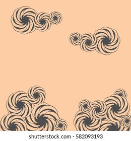 Abstract hand-drawn creative background of stylized flowers. Vector illustration.
