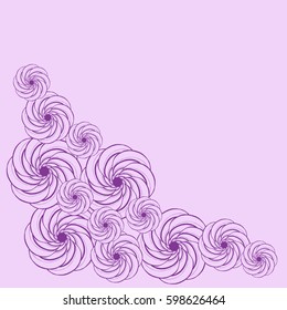 Abstract hand-drawn creative background of stylized flowers. Vector illustration.