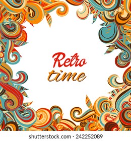 Abstract hand-drawn curly wave pattern. Vector illustration
