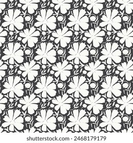 Abstraktes handgezeichnetes Gänseblümchenmuster.Vektorgrafik Illustration,Botanisches Gänseblümchendesign.