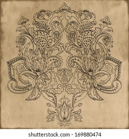 Abstract hand-drawn doodle on grunge background