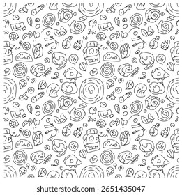 Abstract Hand-Drawn Doodle Seamless Pattern