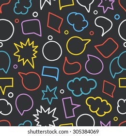 Abstrakte handgezeichnete doodle Sprachwolken. Vektornahtloser Hintergrund