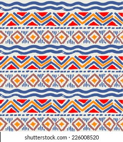 Abstract hand-drawn ethnic pattern