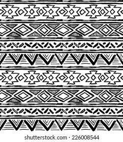 Abstract hand-drawn ethnic pattern