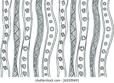 Abstract hand-drawn ethnic pattern