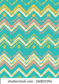 Abstract hand-drawn ethnic pattern, tribal background. Vector pattern.