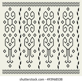 abstract hand-drawn ethnic pattern . vector illustration.