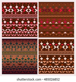 Abstract hand-drawn ethno pattern, tribal background. Pattern can be used for wallpaper, web page background, others. Bright vector tribal texture.