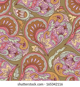 Abstract hand-drawn heart. Seamless background