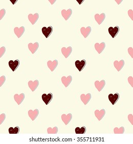 
Abstract hand-drawn heart seamless pattern . Vector illustration for design romantic nostalgia . Can be used for wallpaper, the coating fills, web pages, the surface texture .