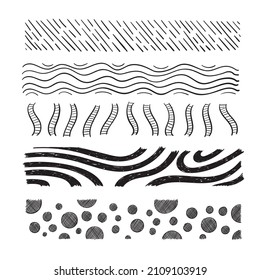 Abstract hand-drawn lines pack in different styles. Perfect for decoration and ornaments.