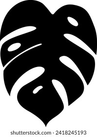 Abstract Hand-Drawn Monstera Leaf  Vector Illustration
