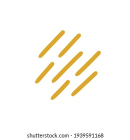 Abstract hand-drawn objects strokes, gold color. Abstract vector illustration of modern fashion. Isolated on a white background.